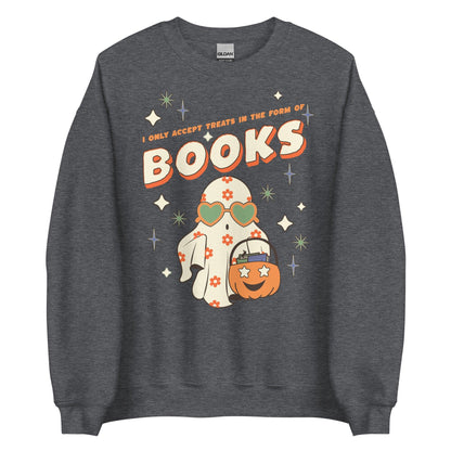 Only Accept Treats in a form of Books Sweatshirt - The Bean Workshop - halloween, sweatshirt