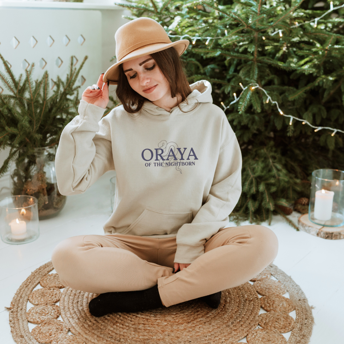 Oraya of the Night Born Embroidered Hoodie - The Bean Workshop - carissa broadbent, embroidered, hoodie, the serpent and the wings of night