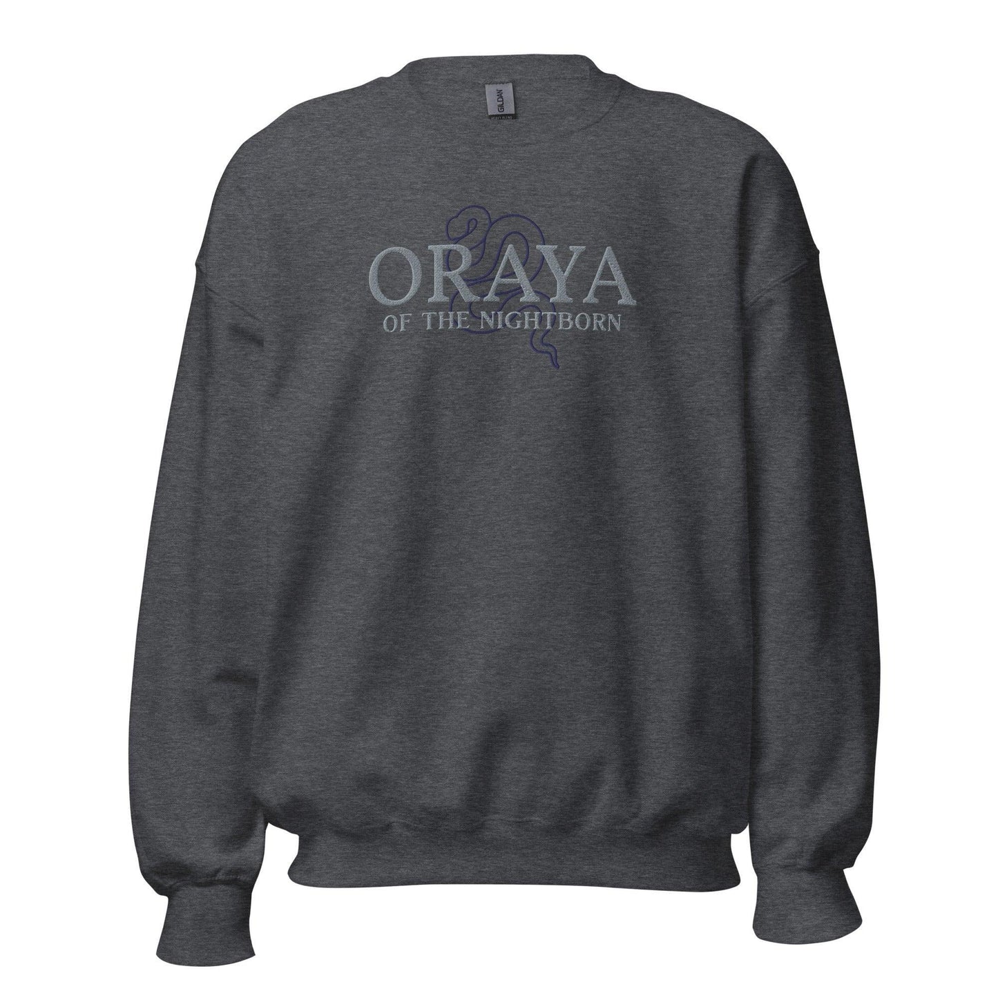 Oraya of the Night Born Embroidered Sweatshirt - The Bean Workshop - carissa broadbent, embroidered, sweatshirt, the serpent and the wings of night
