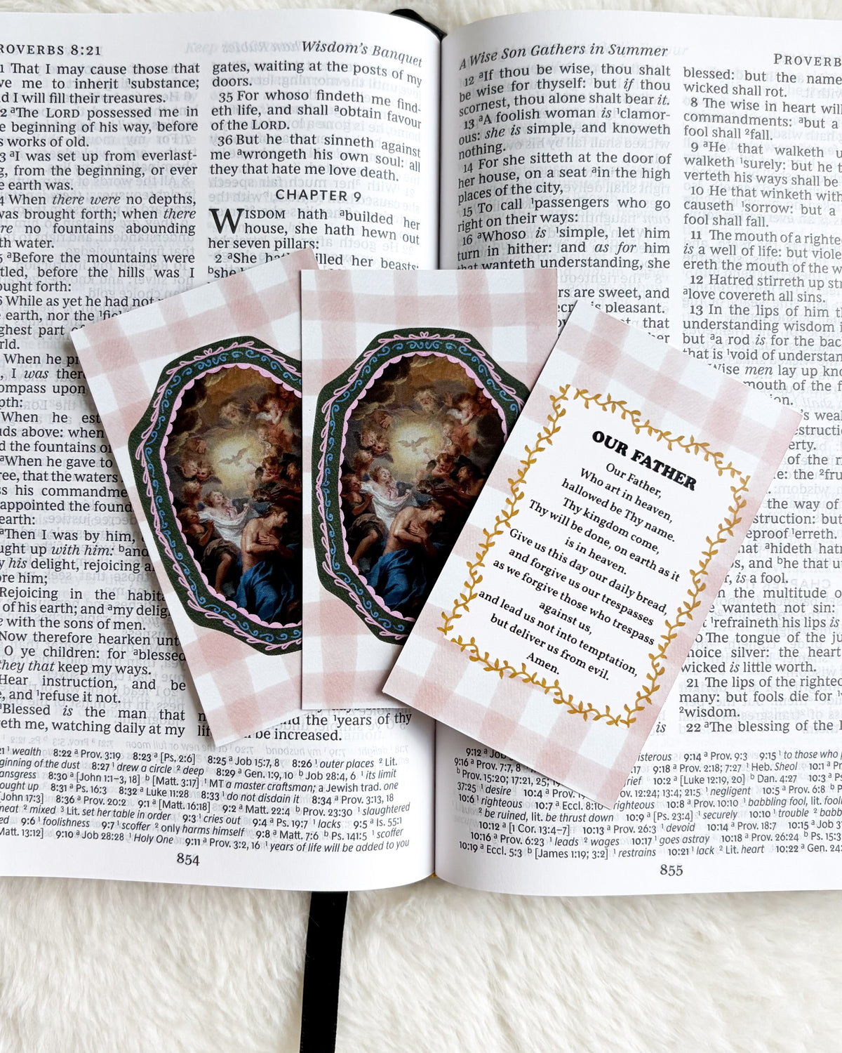 Our Father Prayer Card & Bookmark - The Bean Workshop - archangel, Baptism, Catholic, children, Confirmation, Confirmation gift, faith gift, First Communion, guardian angel, Hail Holy Queen, Hail Mary, Holy Family, Holy Spirit, Immaculate Heart, Marian gift, Memorare, Our Father, Pentecost, prayer card, St. Joseph, St. Michael