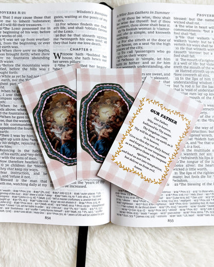 Our Father Prayer Card & Bookmark - The Bean Workshop - archangel, Baptism, Catholic, children, Confirmation, Confirmation gift, faith gift, First Communion, guardian angel, Hail Holy Queen, Hail Mary, Holy Family, Holy Spirit, Immaculate Heart, Marian gift, Memorare, Our Father, Pentecost, prayer card, St. Joseph, St. Michael