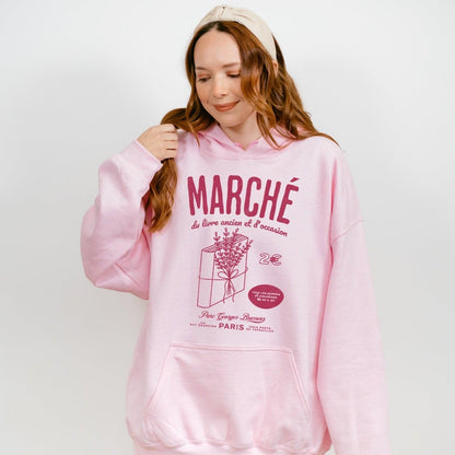 Parc Georges Brassens Paris French Old Book Market Hoodie - The Bean Workshop - book lover gift, bookaholic apparel, French book market, hoodie, Parc Georges Brassens, Paris souvenir, read everyday, Short n' Sweet Collection, vintage book design