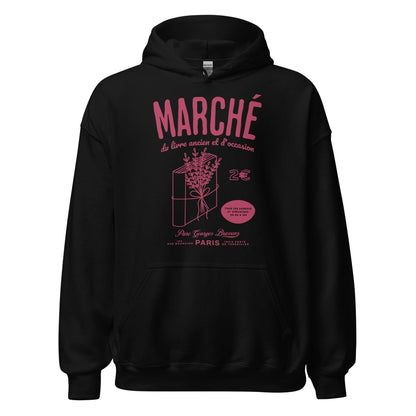 Parc Georges Brassens Paris French Old Book Market Hoodie - The Bean Workshop - book lover gift, bookaholic apparel, French book market, hoodie, Parc Georges Brassens, Paris souvenir, read everyday, Short n' Sweet Collection, vintage book design