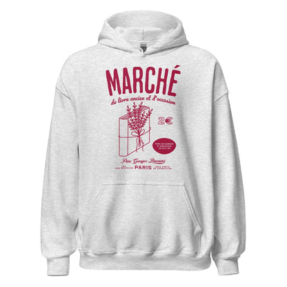 Parc Georges Brassens Paris French Old Book Market Hoodie - The Bean Workshop - book lover gift, bookaholic apparel, French book market, hoodie, Parc Georges Brassens, Paris souvenir, read everyday, Short n' Sweet Collection, vintage book design