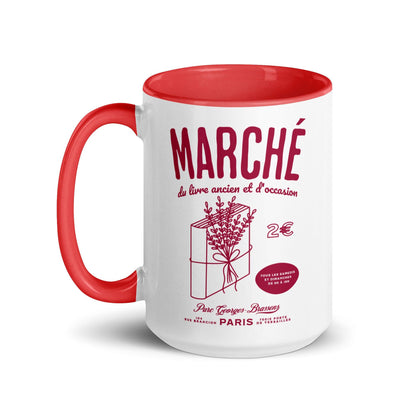 Parc Georges Brassens Paris French Old Book Market Mug - The Bean Workshop - book lover gift, bookaholic gift, ceramic mug, coffee mug, French book market, mug, Parc Georges Brassens, Paris souvenir, read everyday, Short n' Sweet Collection, vintage book design