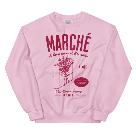 Parc Georges Brassens Paris French Old Book Market Sweatshirt - The Bean Workshop - book lover gift, bookaholic apparel, French book market, Parc Georges Brassens, Paris souvenir, read everyday, Short n' Sweet Collection, sweater, sweatshirt, vintage book design