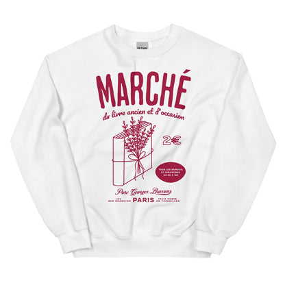 Parc Georges Brassens Paris French Old Book Market Sweatshirt - The Bean Workshop - book lover gift, bookaholic apparel, French book market, Parc Georges Brassens, Paris souvenir, read everyday, Short n' Sweet Collection, sweater, sweatshirt, vintage book design