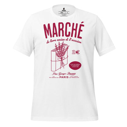 Parc Georges Brassens Paris French Old Book Market T-shirt - The Bean Workshop - book lover gift, bookaholic apparel, French book market, Parc Georges Brassens, Paris souvenir, read everyday, Short n' Sweet Collection, t-shirt, tee, vintage book design