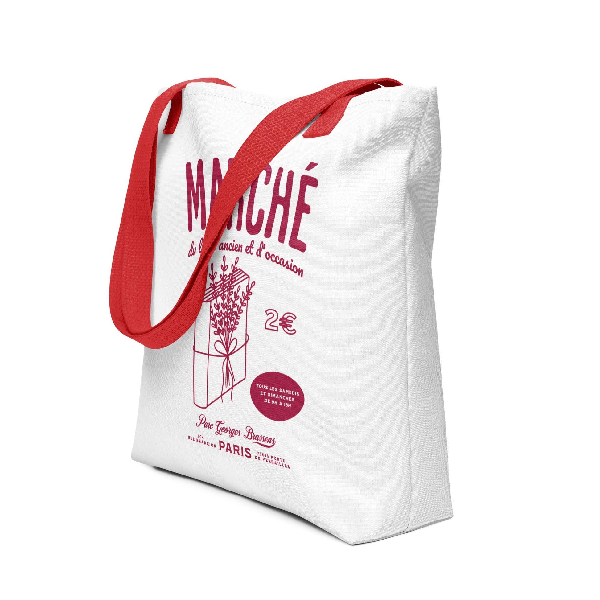 Parc Georges Brassens Paris French Old Book Market Tote Bag - The Bean Workshop - book lover gift, bookaholic gift, French book market, Parc Georges Brassens, Paris souvenir, read everyday, Short n' Sweet Collection, tote, tote bag, vintage book design