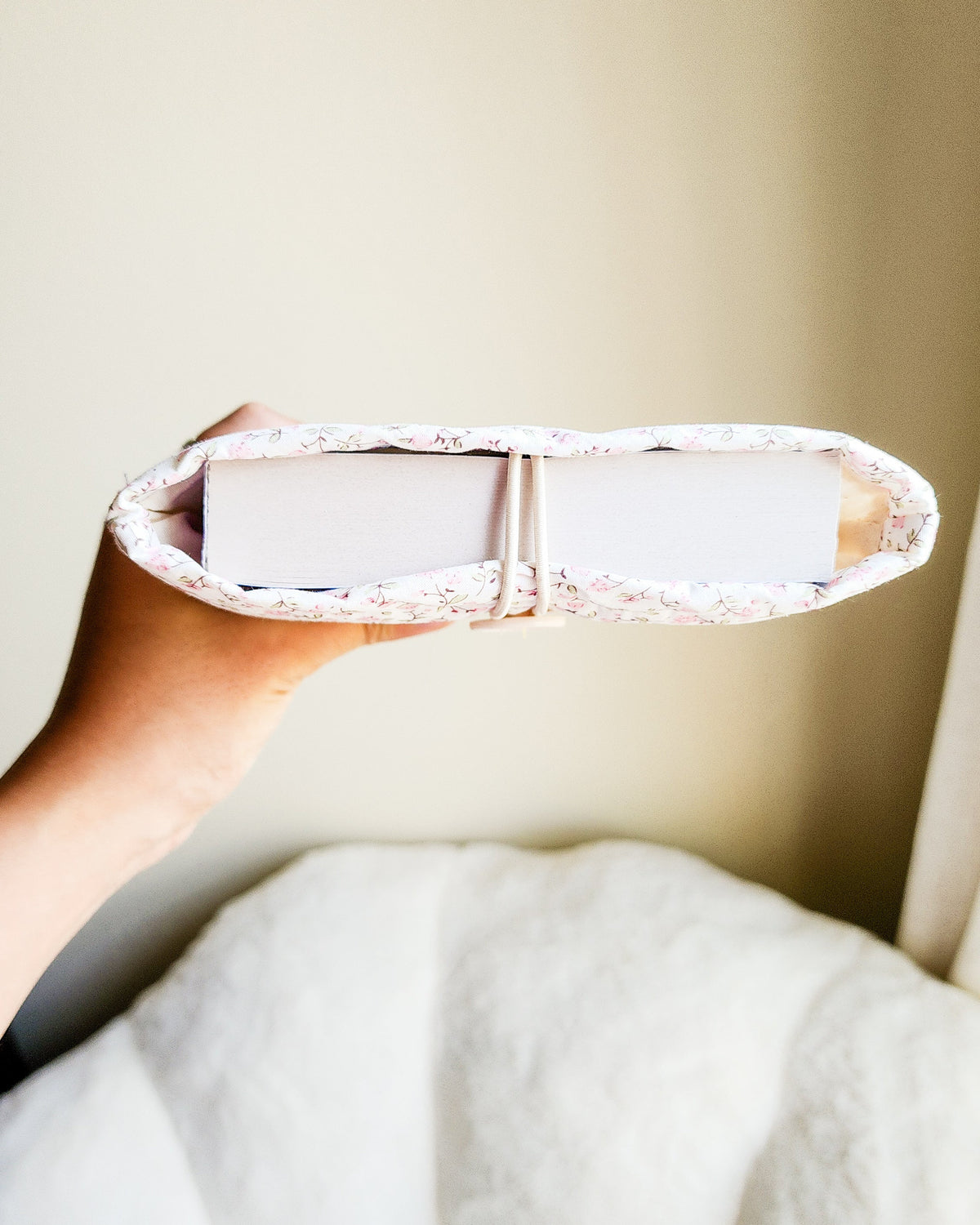 Pink Ditsy Floral Book Sleeve & Kindle Sleeve with Button Closure - The Bean Workshop - book sleeve, bookish gift, cottagecore, cotton book sleeve, ditsy floral, ereader sleeve, floral book sleeve, kindle sleeve, pink book sleeve, reader gift