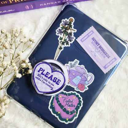 Please Don't Talk To Me While I'm Reading Magnetic Kindle Grip or Phone Holder - The Bean Workshop - Bookish Accessories, kindle grip, reading accessories