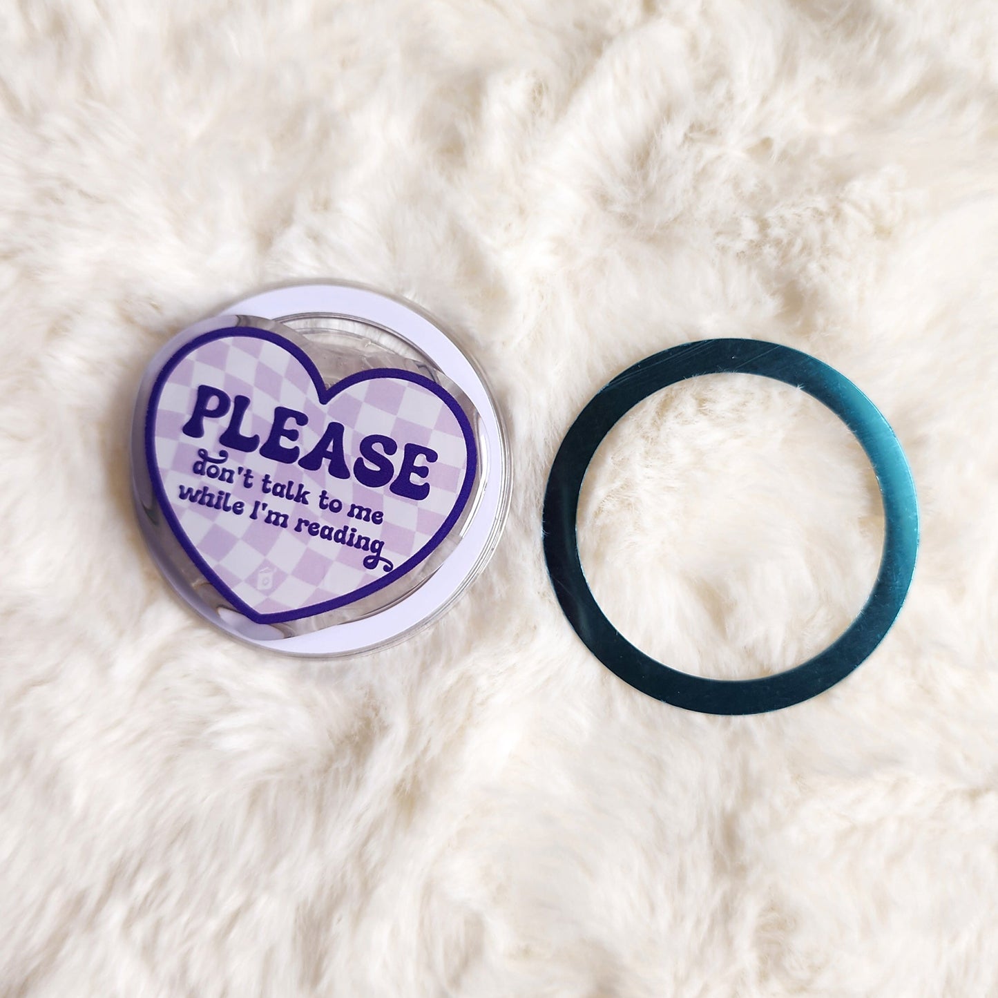 Please Don't Talk To Me While I'm Reading Magnetic Kindle Grip or Phone Holder - The Bean Workshop - Bookish Accessories, kindle grip, reading accessories