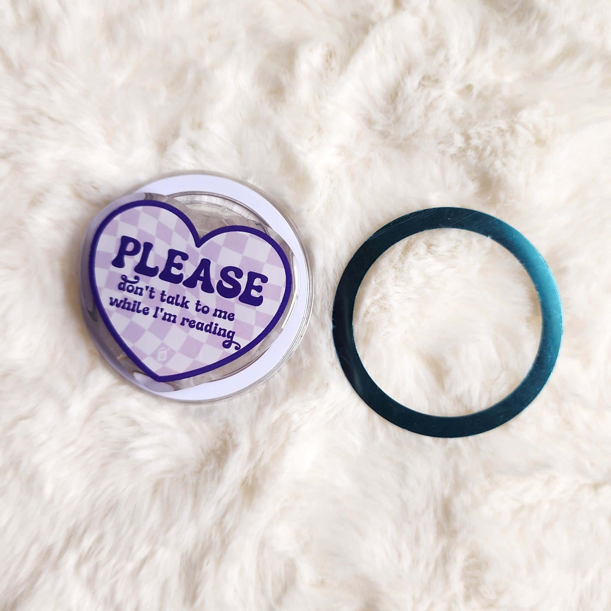 Please Don't Talk To Me While I'm Reading Magnetic Kindle Grip or Phone Holder - The Bean Workshop - Bookish Accessories, kindle grip, reading accessories