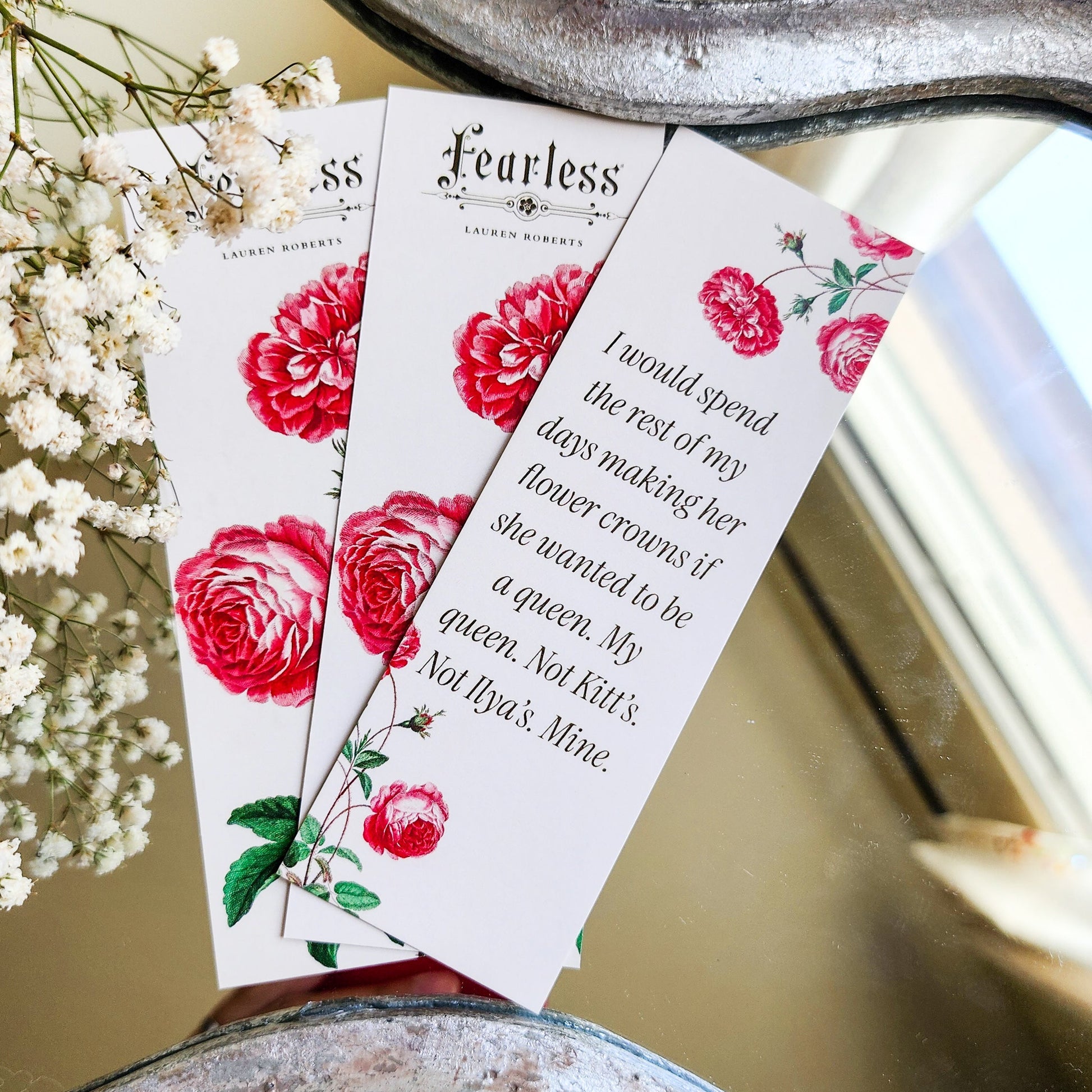 Powerless by Lauren Roberts Bookmarks Set of 3 - The Bean Workshop - bookmark, kai azer, lauren roberts, paedyn gray, powerless