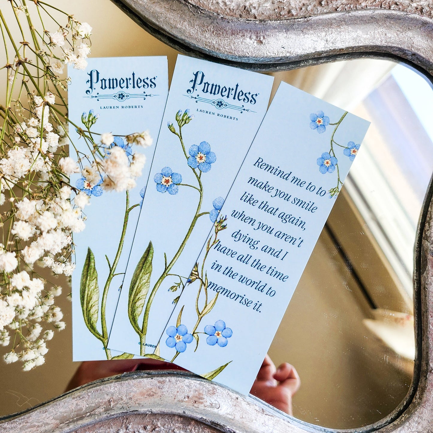 Powerless by Lauren Roberts Bookmarks Set of 3 - The Bean Workshop - bookmark, kai azer, lauren roberts, paedyn gray, powerless