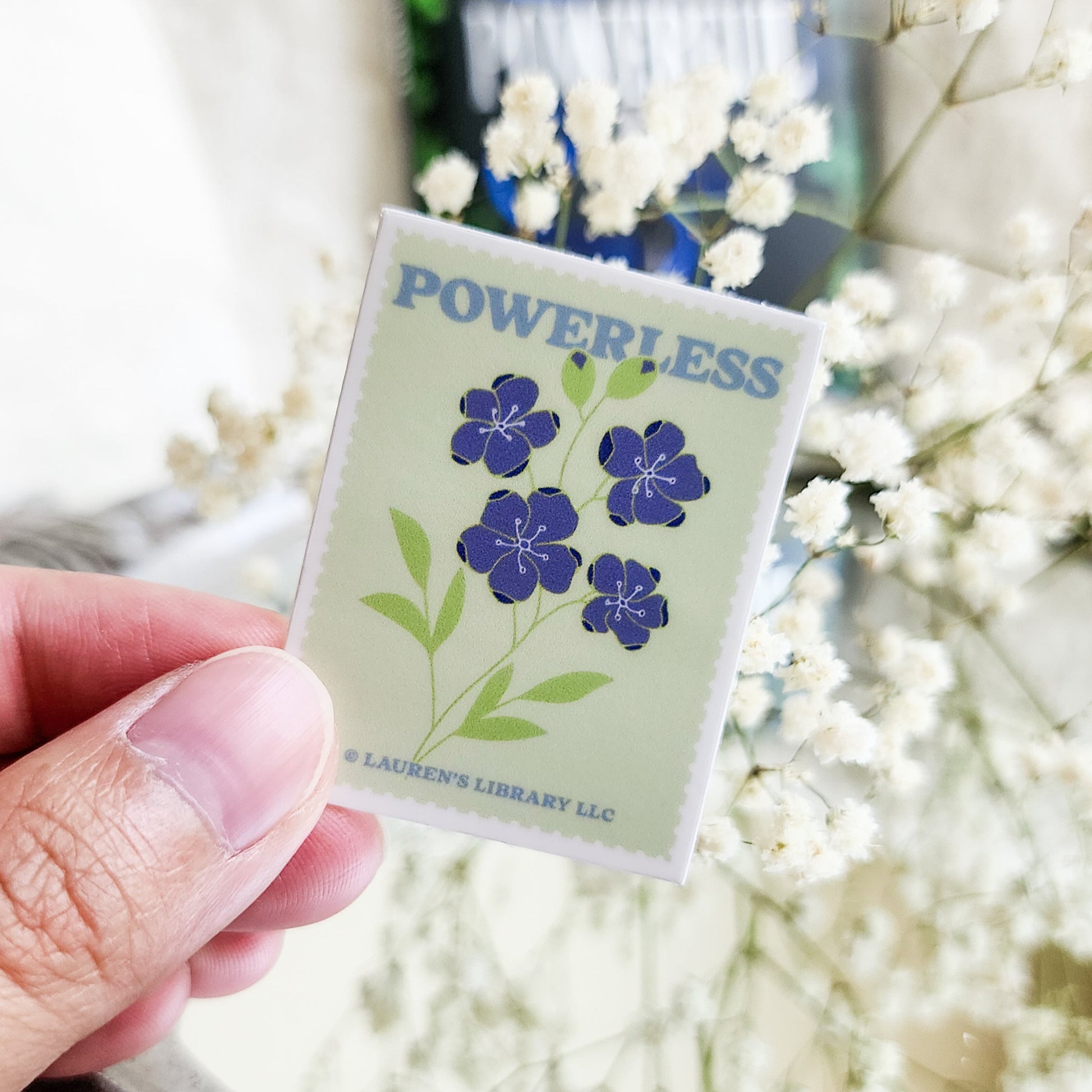 Powerless Lauren Roberts Stamp Sticker - The Bean Workshop - kai azer, lauren roberts, paedyn gray, powerless, reckless, sticker