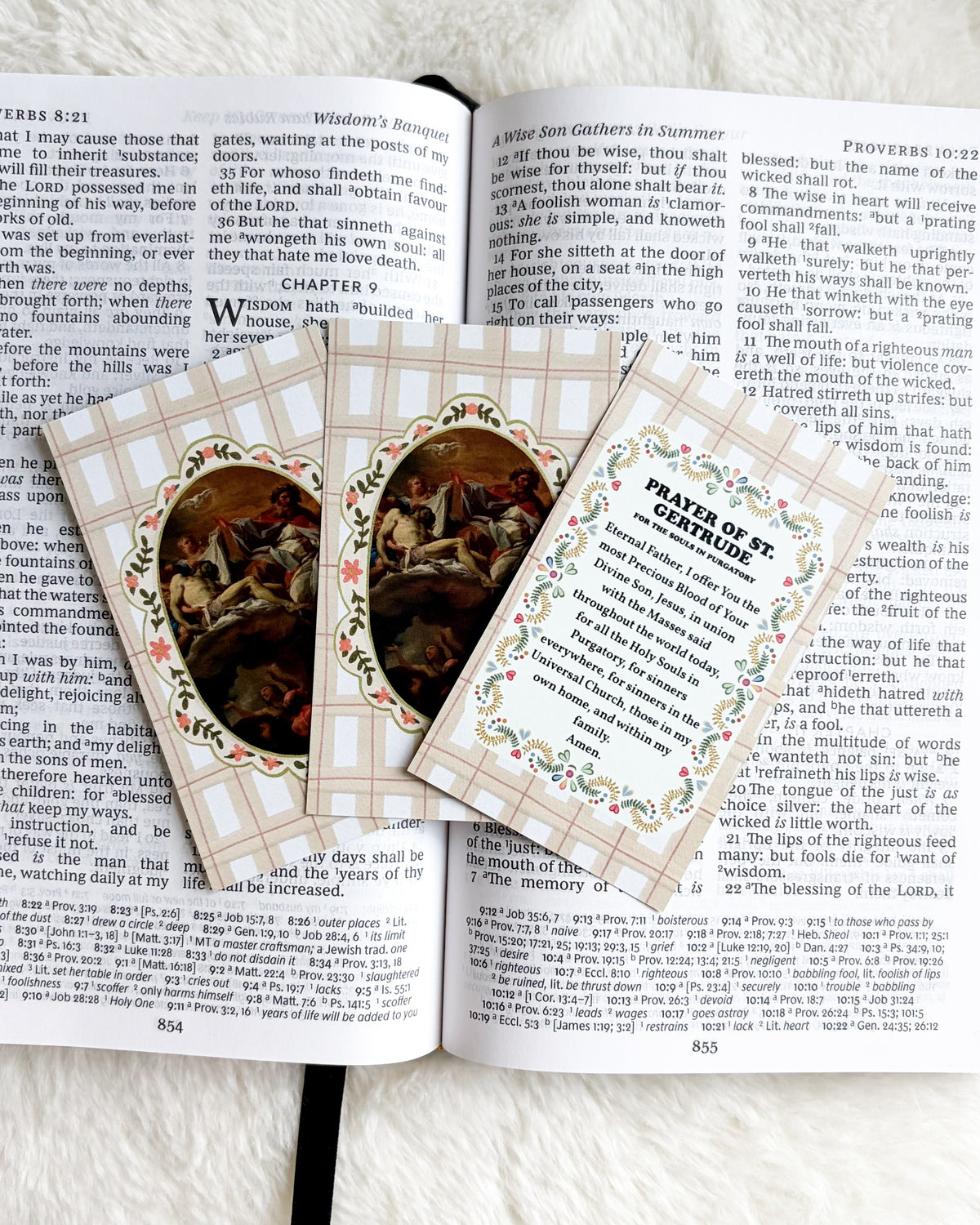 Prayer of St. Gertrude for the Souls in Purgatory Card & Bookmark - The Bean Workshop - All Souls Day, archangel, Baptism, Catholic, Catholic kids, children, children's prayer, Confirmation, Confirmation gift, discernment, faith gift, First Communion, guardian angel, Hail Holy Queen, Hail Mary, Holy Family, Holy Spirit, Immaculate Heart, Marian gift, Memorare, Our Father, Pentecost, prayer card, souls in Purgatory, St. Gertrude, St. Joseph, St. Michael, vocation
