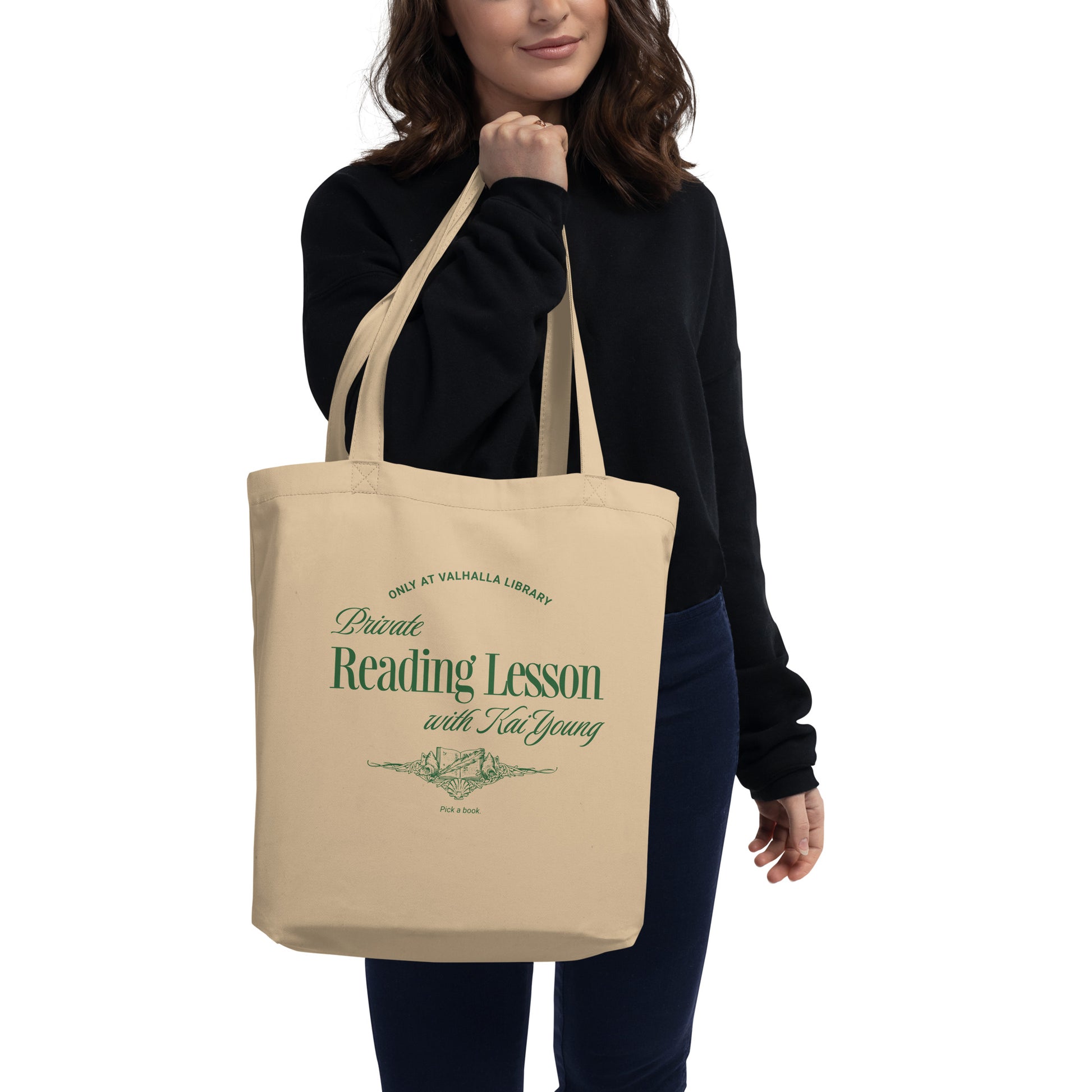 Private Reading Lesson with Kai Young Organic Cotton Twill Tote Bag - The Bean Workshop - Ana Huang, Bookish Tote, Kings of Sin, Organic Cotton twill tote bag, Private Reading Lesson, tote bag