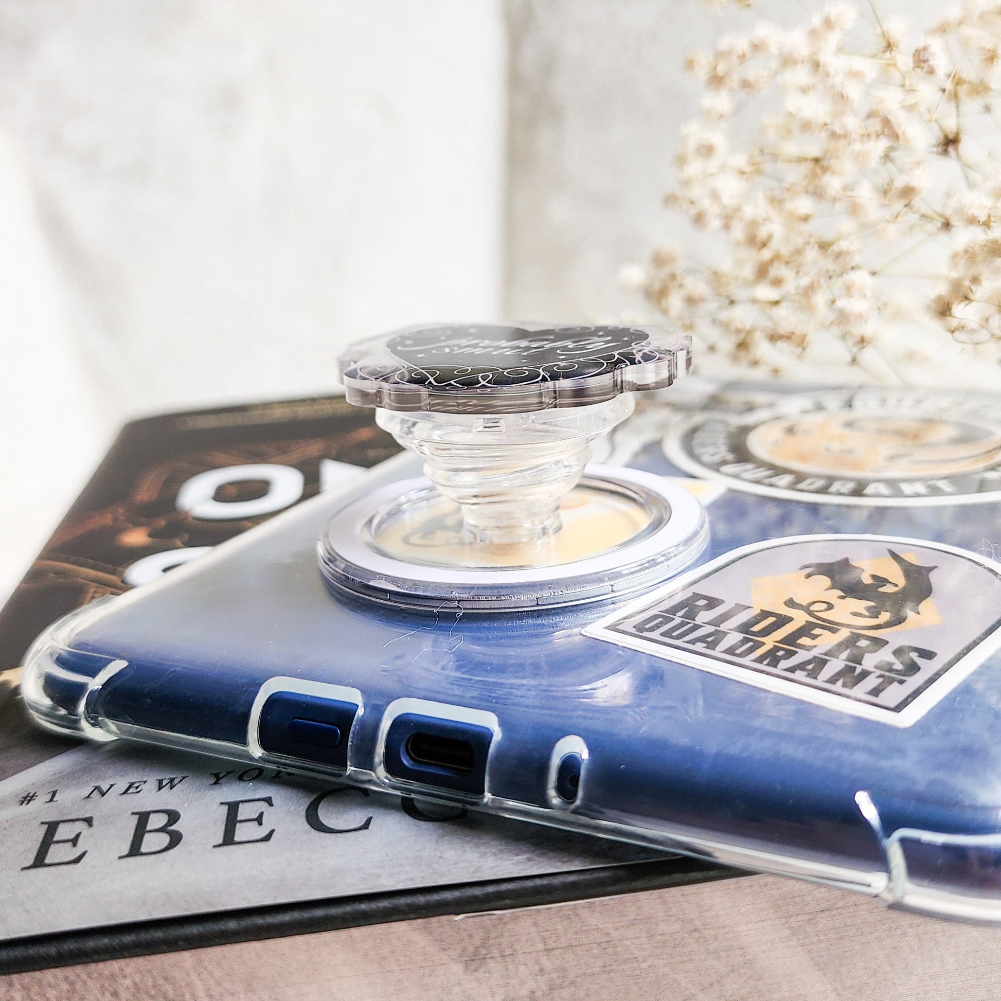 Probably Smut Glitter Magnetic Kindle Grip or Phone Holder - The Bean Workshop - Bookish Accessories, kindle grip, reading accessories