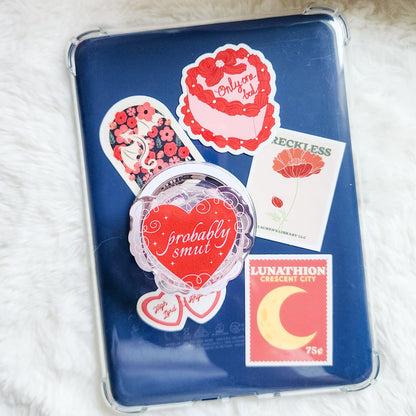 Probably Smut Glitter Magnetic Kindle Grip or Phone Holder - The Bean Workshop - Bookish Accessories, kindle grip, reading accessories