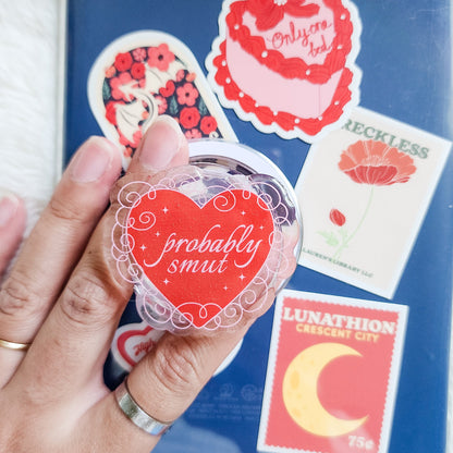 Probably Smut Glitter Magnetic Kindle Grip or Phone Holder - The Bean Workshop - Bookish Accessories, kindle grip, reading accessories