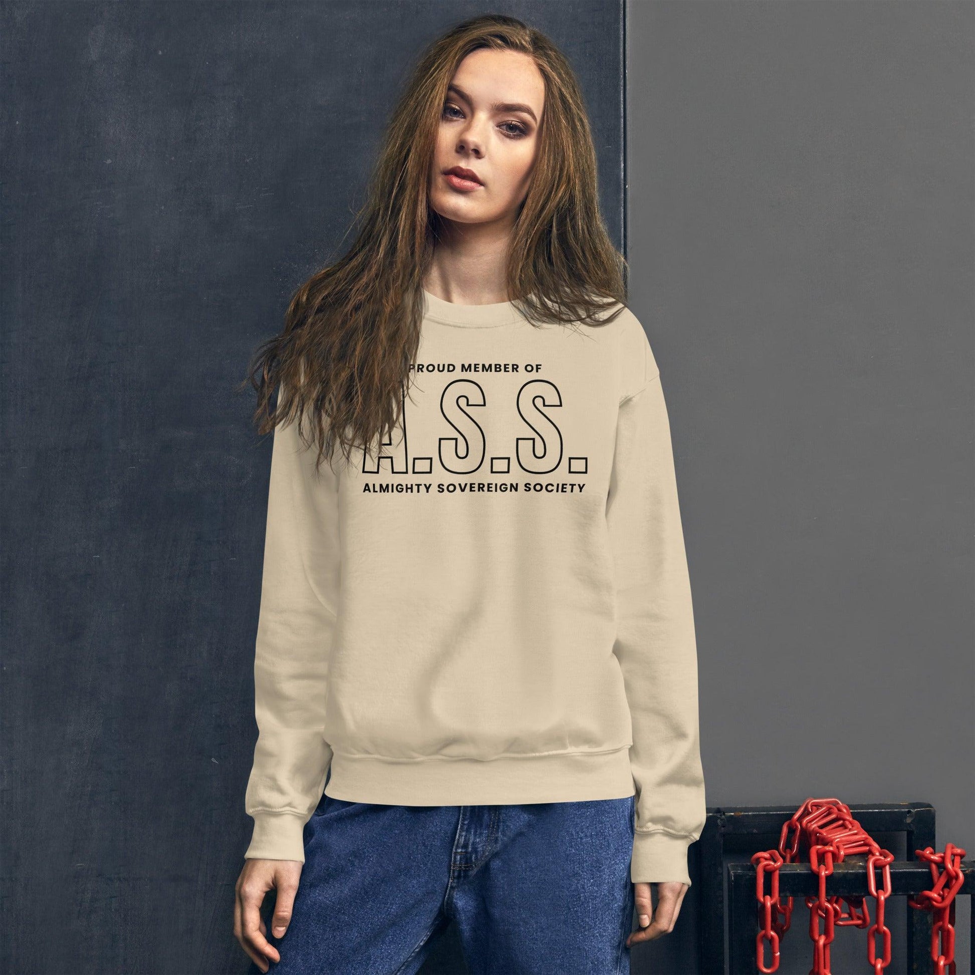 Proud Member of Almighty Sovereign Society Sweatshirt - The Bean Workshop - Almighty Sovereign Society, Caroline Peckham, Solaria, Susanne Valenti, sweater, sweatshirt, Zodiac Academy