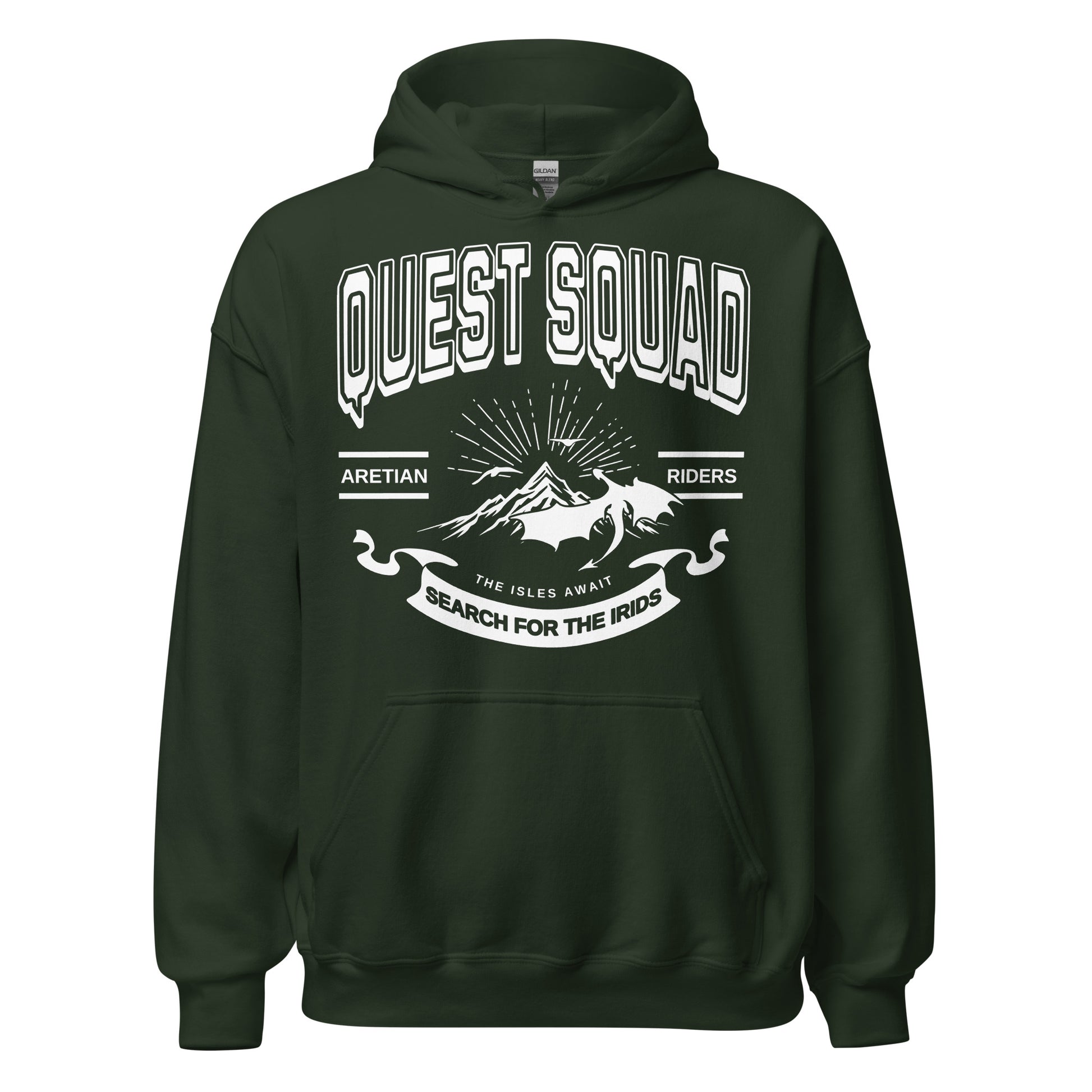 Quest Squad Hoodie - The Bean Workshop - Aretian Riders, Basgiath, Book Lover Gift, Booktok Merch, Dragon Rider, Empyrean Series, Epic Fantasy, Fourth Wing Gift., Fourth Wing Merch, hoodie, Iron Flame Merch, Liam Mairi, Quest Squad, Rebecca Yarros, Romantasy, Search for the Irids, Sloane Mairi, Vintage Band Tee, Violet Sorrengail, Xaden Riorson