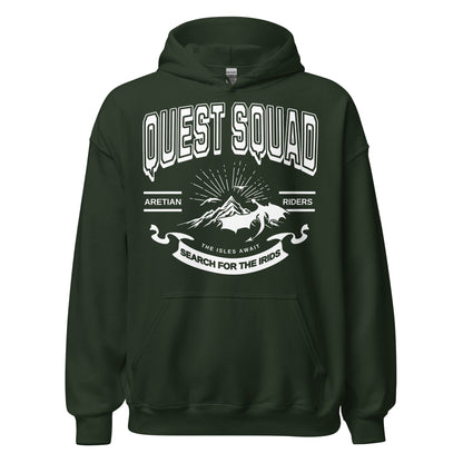 Quest Squad Hoodie - The Bean Workshop - Aretian Riders, Basgiath, Book Lover Gift, Booktok Merch, Dragon Rider, Empyrean Series, Epic Fantasy, Fourth Wing Gift., Fourth Wing Merch, hoodie, Iron Flame Merch, Liam Mairi, Quest Squad, Rebecca Yarros, Romantasy, Search for the Irids, Sloane Mairi, Vintage Band Tee, Violet Sorrengail, Xaden Riorson