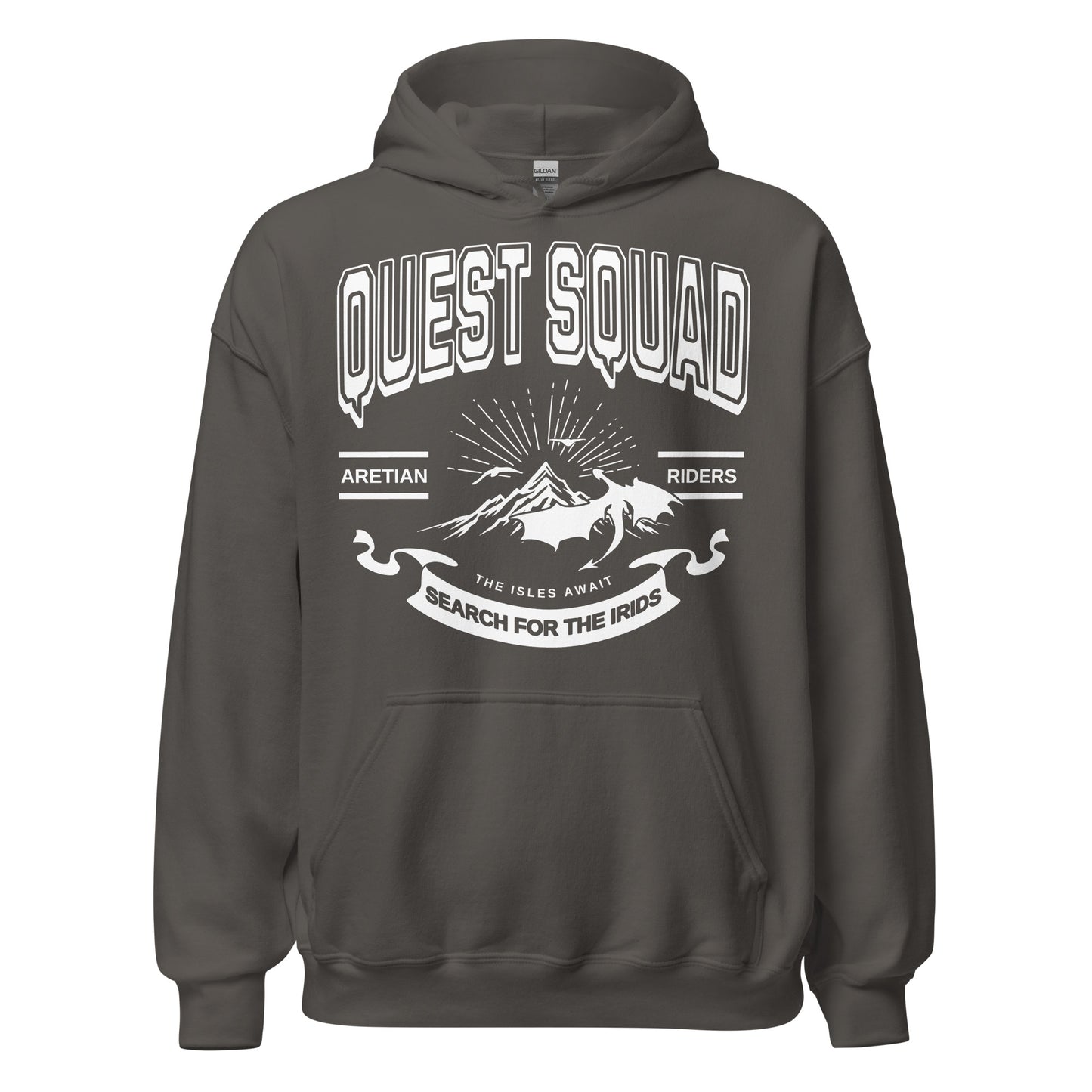 Quest Squad Hoodie - The Bean Workshop - Aretian Riders, Basgiath, Book Lover Gift, Booktok Merch, Dragon Rider, Empyrean Series, Epic Fantasy, Fourth Wing Gift., Fourth Wing Merch, hoodie, Iron Flame Merch, Liam Mairi, Quest Squad, Rebecca Yarros, Romantasy, Search for the Irids, Sloane Mairi, Vintage Band Tee, Violet Sorrengail, Xaden Riorson