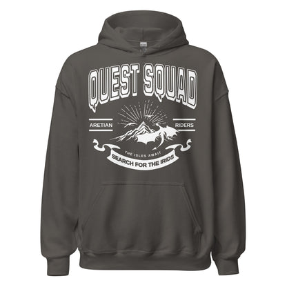 Quest Squad Hoodie - The Bean Workshop - Aretian Riders, Basgiath, Book Lover Gift, Booktok Merch, Dragon Rider, Empyrean Series, Epic Fantasy, Fourth Wing Gift., Fourth Wing Merch, hoodie, Iron Flame Merch, Liam Mairi, Quest Squad, Rebecca Yarros, Romantasy, Search for the Irids, Sloane Mairi, Vintage Band Tee, Violet Sorrengail, Xaden Riorson
