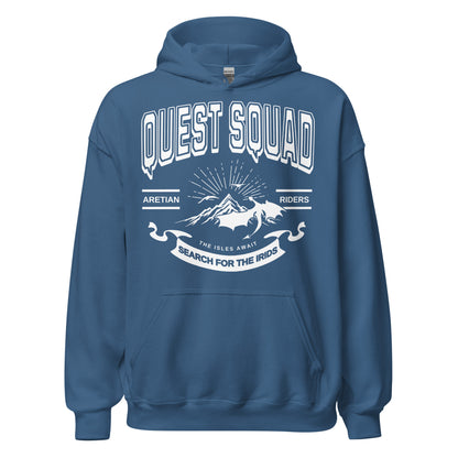Quest Squad Hoodie - The Bean Workshop - Aretian Riders, Basgiath, Book Lover Gift, Booktok Merch, Dragon Rider, Empyrean Series, Epic Fantasy, Fourth Wing Gift., Fourth Wing Merch, hoodie, Iron Flame Merch, Liam Mairi, Quest Squad, Rebecca Yarros, Romantasy, Search for the Irids, Sloane Mairi, Vintage Band Tee, Violet Sorrengail, Xaden Riorson