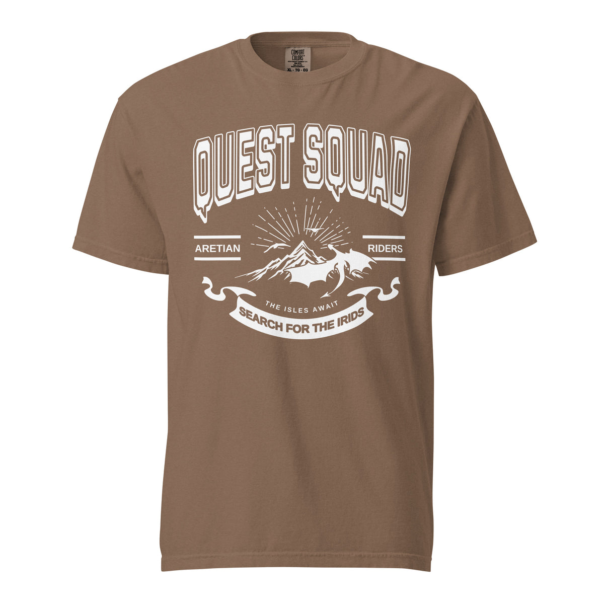 Quest Squad T-Shirt - The Bean Workshop - Aretian Riders, Basgiath, Book Lover Gift, Booktok Merch, Dragon Rider, Empyrean Series, Epic Fantasy, Fourth Wing Gift., Fourth Wing Merch, Iron Flame Merch, Liam Mairi, Quest Squad, Rebecca Yarros, Romantasy, Search for the Irids, Sloane Mairi, t-shirt, Vintage Band Tee, Violet Sorrengail, Xaden Riorson
