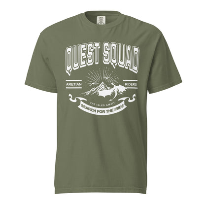 Quest Squad T-Shirt - The Bean Workshop - Aretian Riders, Basgiath, Book Lover Gift, Booktok Merch, Dragon Rider, Empyrean Series, Epic Fantasy, Fourth Wing Gift., Fourth Wing Merch, Iron Flame Merch, Liam Mairi, Quest Squad, Rebecca Yarros, Romantasy, Search for the Irids, Sloane Mairi, t-shirt, Vintage Band Tee, Violet Sorrengail, Xaden Riorson