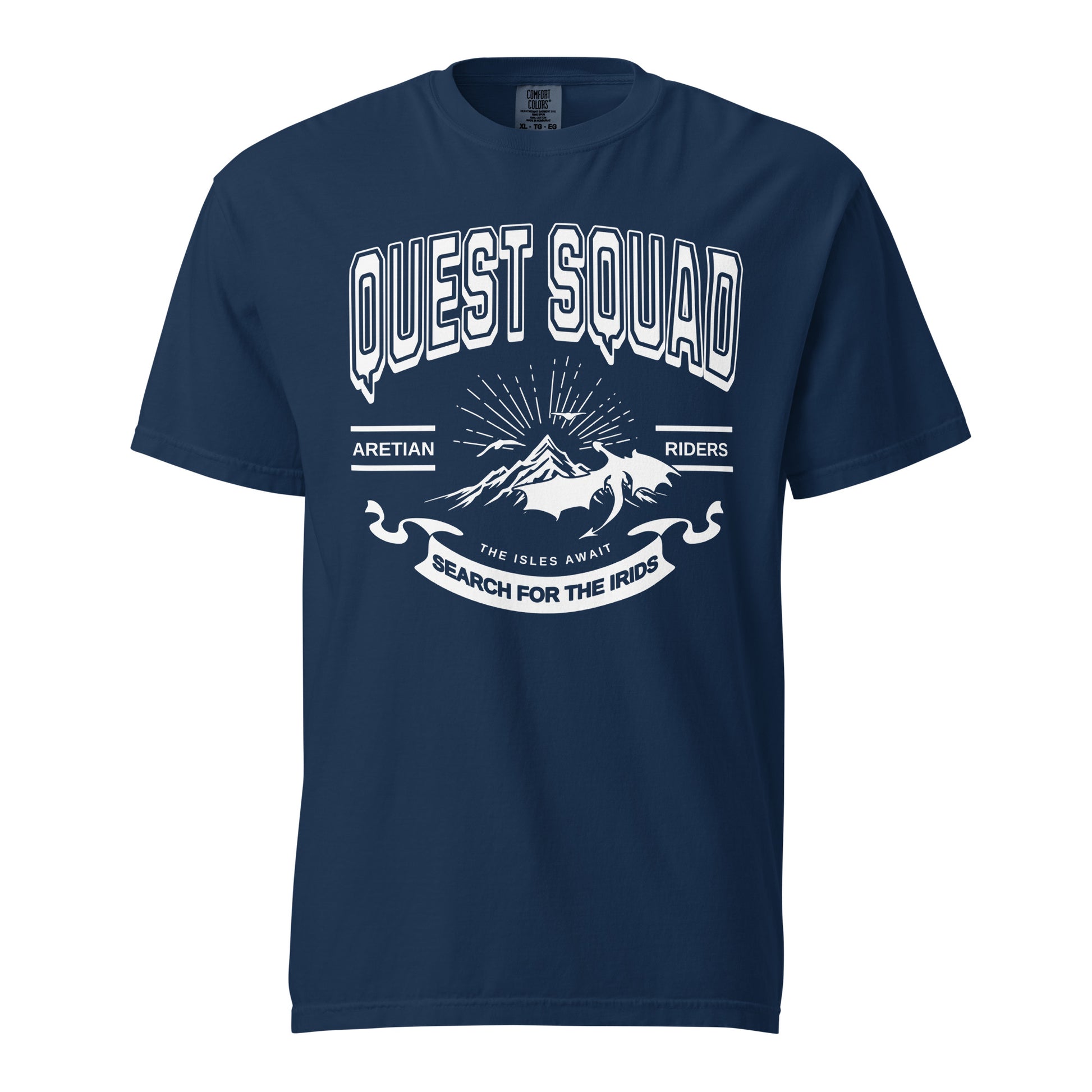 Quest Squad T-Shirt - The Bean Workshop - Aretian Riders, Basgiath, Book Lover Gift, Booktok Merch, Dragon Rider, Empyrean Series, Epic Fantasy, Fourth Wing Gift., Fourth Wing Merch, Iron Flame Merch, Liam Mairi, Quest Squad, Rebecca Yarros, Romantasy, Search for the Irids, Sloane Mairi, t-shirt, Vintage Band Tee, Violet Sorrengail, Xaden Riorson