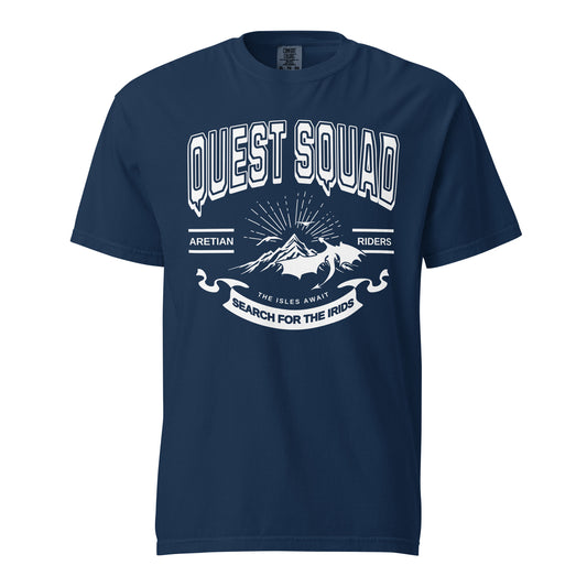 Quest Squad T-Shirt - The Bean Workshop - Aretian Riders, Basgiath, Book Lover Gift, Booktok Merch, Dragon Rider, Empyrean Series, Epic Fantasy, Fourth Wing Gift., Fourth Wing Merch, Iron Flame Merch, Liam Mairi, Quest Squad, Rebecca Yarros, Romantasy, Search for the Irids, Sloane Mairi, t-shirt, Vintage Band Tee, Violet Sorrengail, Xaden Riorson
