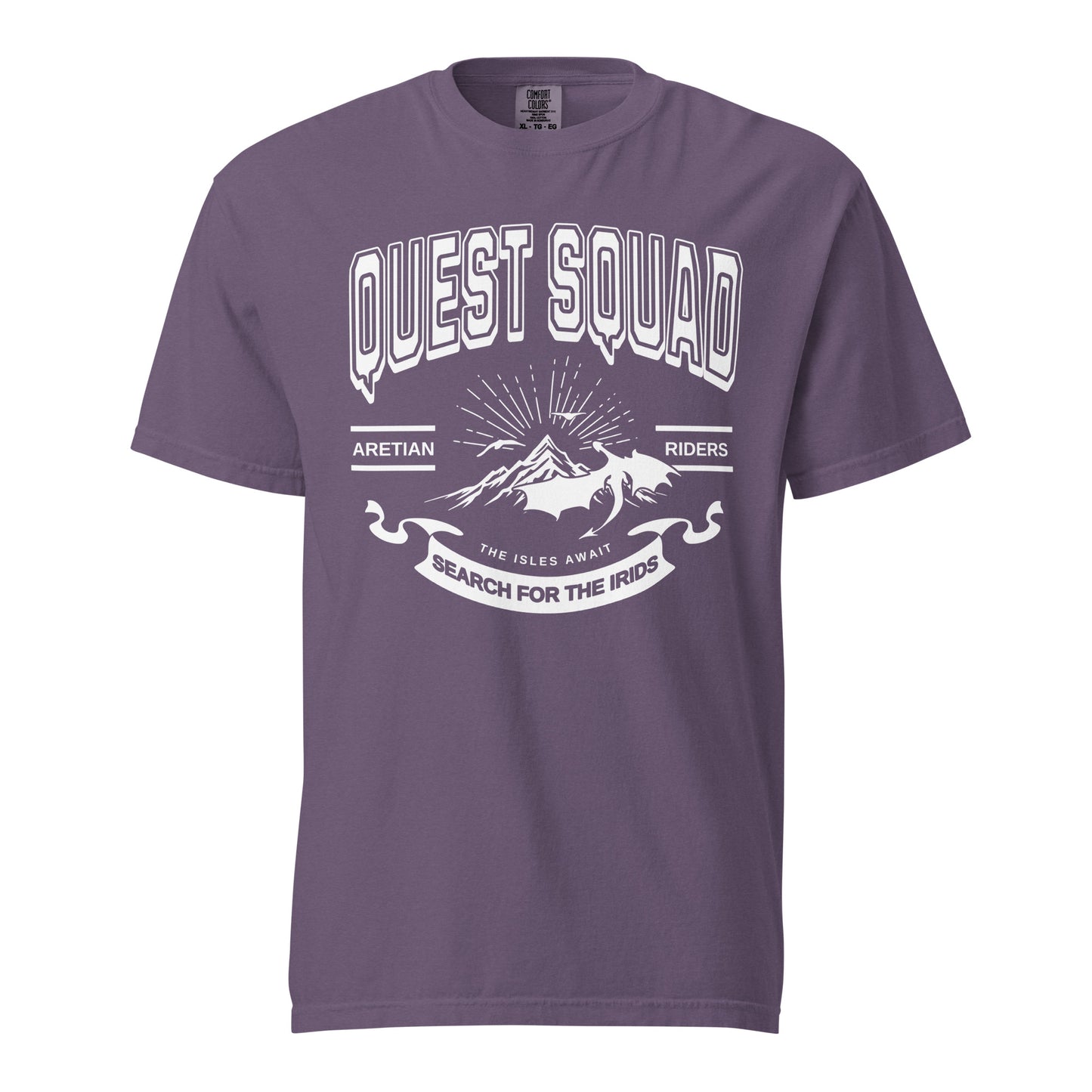 Quest Squad T-Shirt - The Bean Workshop - Aretian Riders, Basgiath, Book Lover Gift, Booktok Merch, Dragon Rider, Empyrean Series, Epic Fantasy, Fourth Wing Gift., Fourth Wing Merch, Iron Flame Merch, Liam Mairi, Quest Squad, Rebecca Yarros, Romantasy, Search for the Irids, Sloane Mairi, t-shirt, Vintage Band Tee, Violet Sorrengail, Xaden Riorson