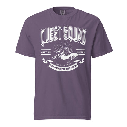 Quest Squad T-Shirt - The Bean Workshop - Aretian Riders, Basgiath, Book Lover Gift, Booktok Merch, Dragon Rider, Empyrean Series, Epic Fantasy, Fourth Wing Gift., Fourth Wing Merch, Iron Flame Merch, Liam Mairi, Quest Squad, Rebecca Yarros, Romantasy, Search for the Irids, Sloane Mairi, t-shirt, Vintage Band Tee, Violet Sorrengail, Xaden Riorson