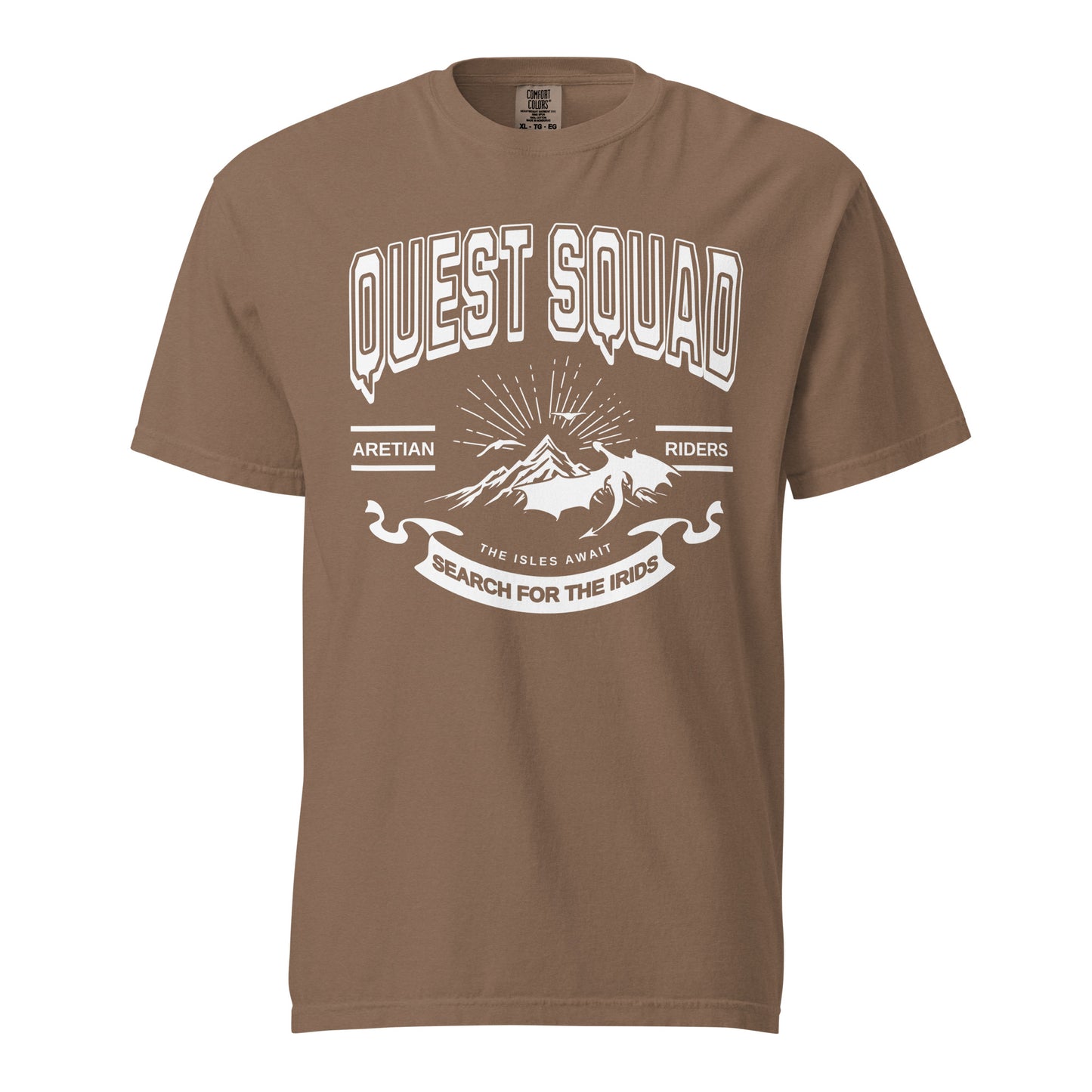 Quest Squad T-Shirt - The Bean Workshop - Aretian Riders, Basgiath, Book Lover Gift, Booktok Merch, Dragon Rider, Empyrean Series, Epic Fantasy, Fourth Wing Gift., Fourth Wing Merch, Iron Flame Merch, Liam Mairi, Quest Squad, Rebecca Yarros, Romantasy, Search for the Irids, Sloane Mairi, t-shirt, Vintage Band Tee, Violet Sorrengail, Xaden Riorson