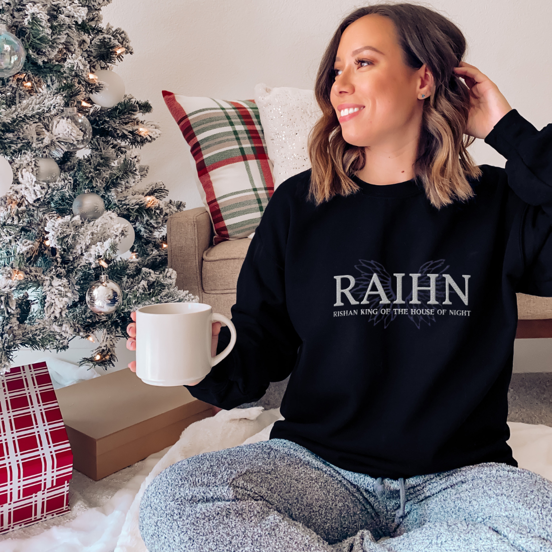 Raihn Rishan King of the House of Night Embroidered Sweater - The Bean Workshop - carissa broadbent, embroidered, sweatshirt, the serpent and the wings of night