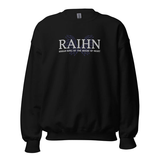 Raihn Rishan King of the House of Night Embroidered Sweater - The Bean Workshop - carissa broadbent, embroidered, sweatshirt, the serpent and the wings of night