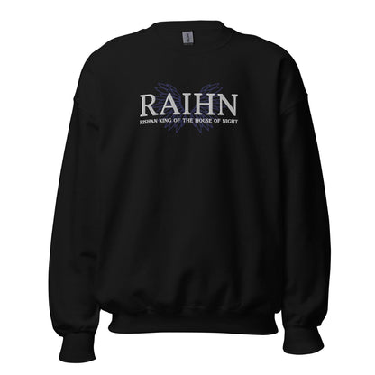 Raihn Rishan King of the House of Night Embroidered Sweater - The Bean Workshop - carissa broadbent, embroidered, sweatshirt, the serpent and the wings of night