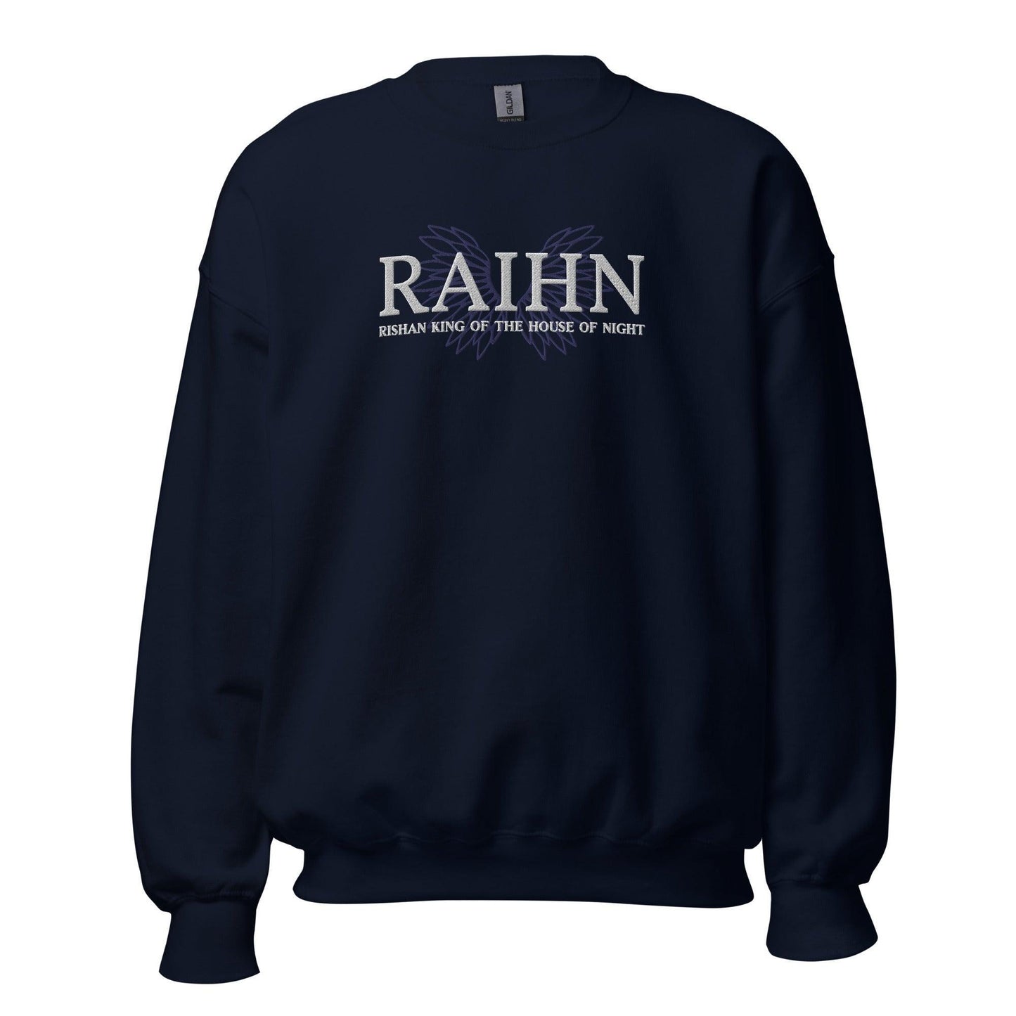 Raihn Rishan King of the House of Night Embroidered Sweater - The Bean Workshop - carissa broadbent, embroidered, sweatshirt, the serpent and the wings of night