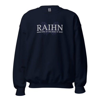 Raihn Rishan King of the House of Night Embroidered Sweater - The Bean Workshop - carissa broadbent, embroidered, sweatshirt, the serpent and the wings of night