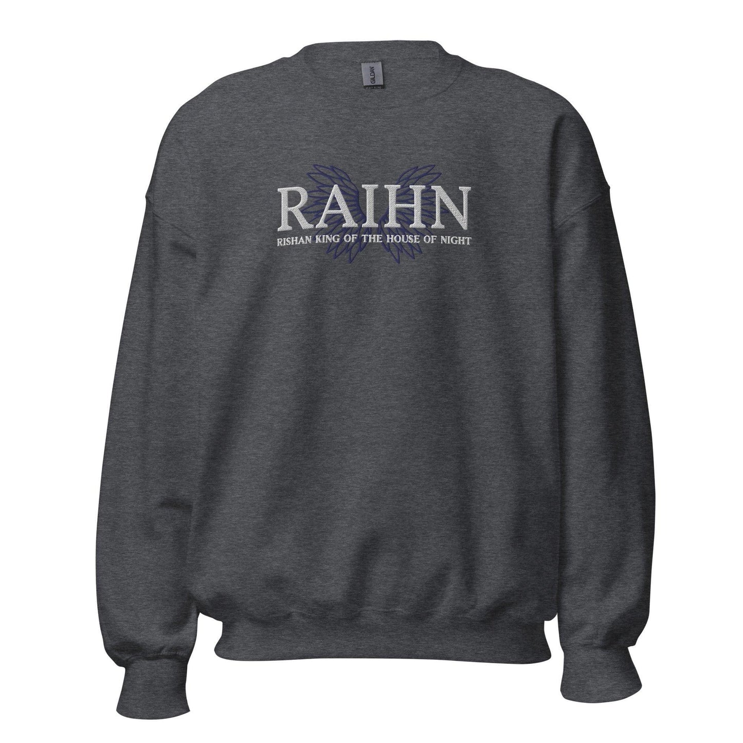 Raihn Rishan King of the House of Night Embroidered Sweater - The Bean Workshop - carissa broadbent, embroidered, sweatshirt, the serpent and the wings of night