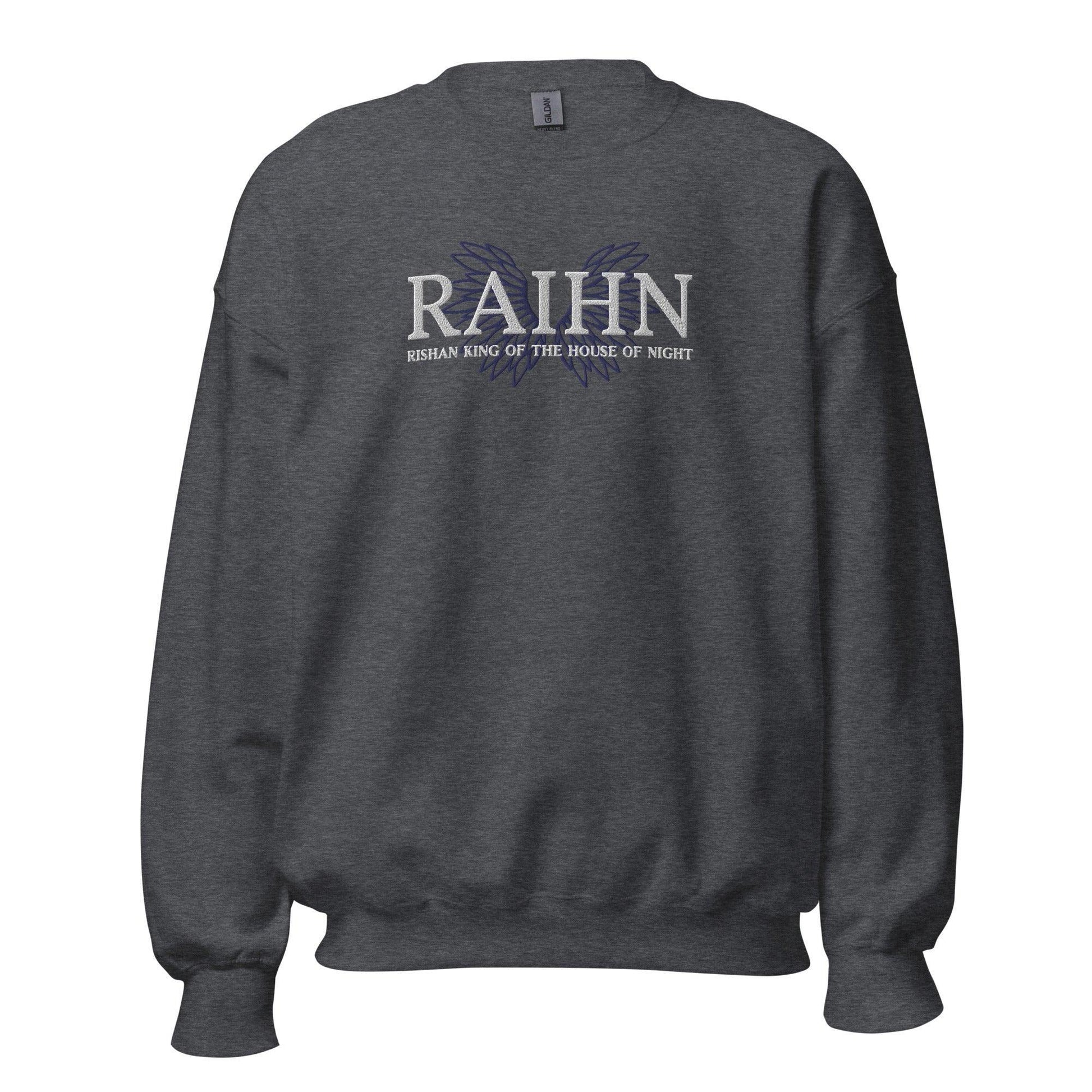 Raihn Rishan King of the House of Night Embroidered Sweater - The Bean Workshop - carissa broadbent, embroidered, sweatshirt, the serpent and the wings of night