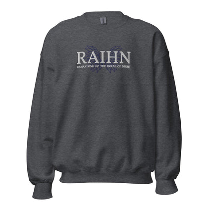 Raihn Rishan King of the House of Night Embroidered Sweater - The Bean Workshop - carissa broadbent, embroidered, sweatshirt, the serpent and the wings of night