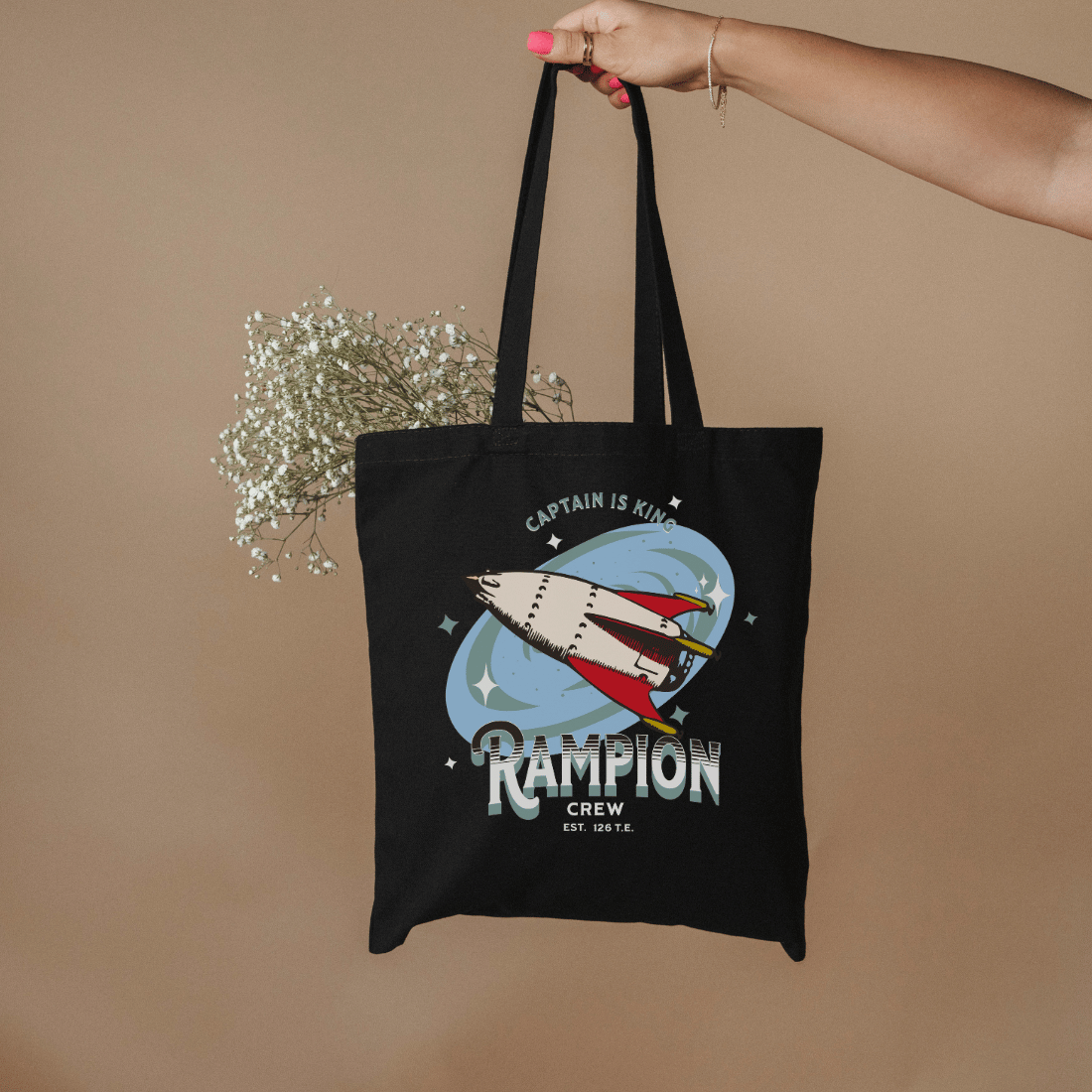 Rampion Crew Organic Cotton Twill Tote Bag - The Bean Workshop - Bookish Accesories, Linh Cinder, Marissa Meyer, Organic Cotton twill tote bag, Rampion Crew, The Lunar Chronicles, tote, Tote bag