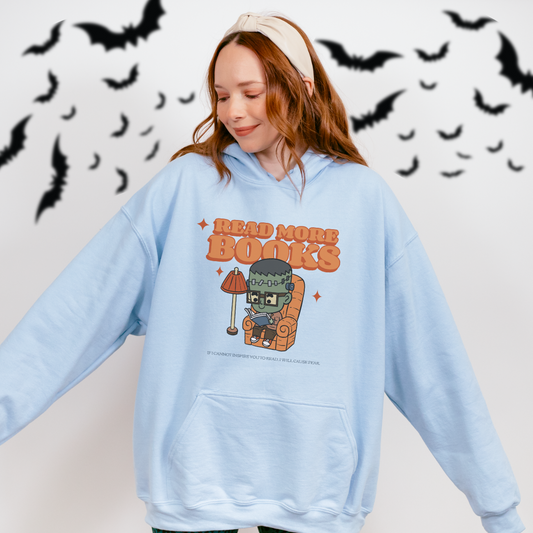 Read More Books Hoodie - The Bean Workshop - Frankenstein, Halloween, hoodie