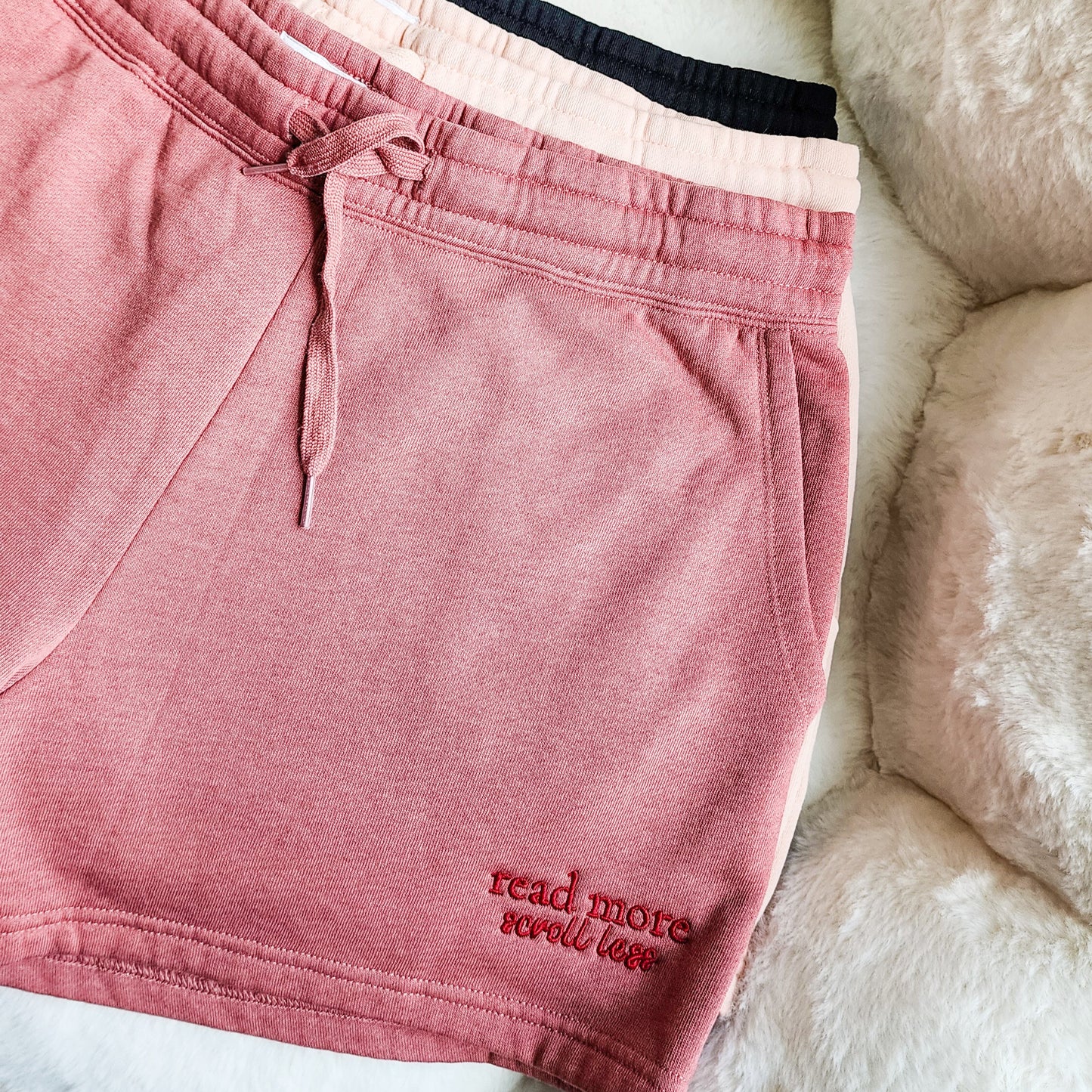 Read More Scroll Less Embroidered Shorts - The Bean Workshop - shorts