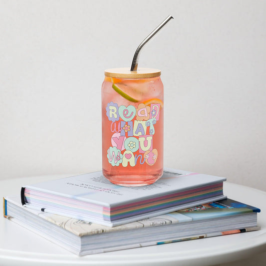 Read What You Want Can-Shaped Glass Mug - The Bean Workshop - book lover, can-shape glass, glass mug, mug, read everyday, read what you want